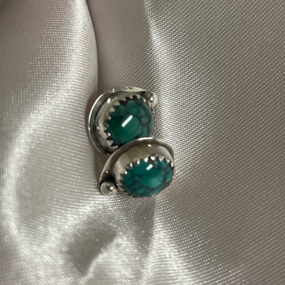 Sterling & Turquoise earrings - Picture 2 of 8